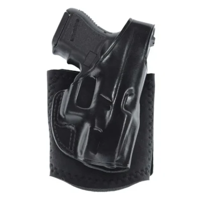 Galco AG600B Ankle Glove  Black Leather Fits Glock 42 Right Hand