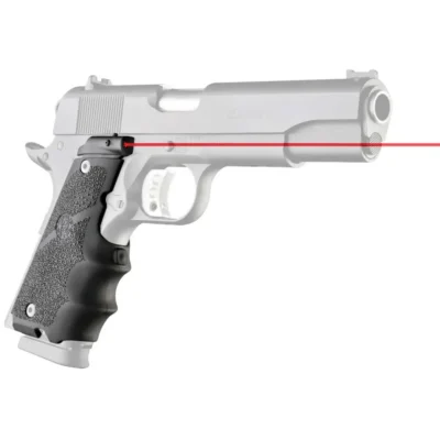 Hogue 45080 Rubber Grip Laser Enhanced with Finger Grooves 1911 Government Black