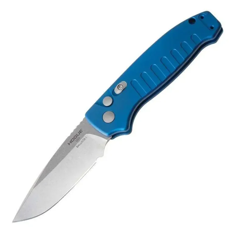 Hogue Ballista-I 3.5 Button Lock Auto Drop Point Tumb Blue Hogue Ballista-I 3.5 Button Lock Auto Drop Point Tumb Blue