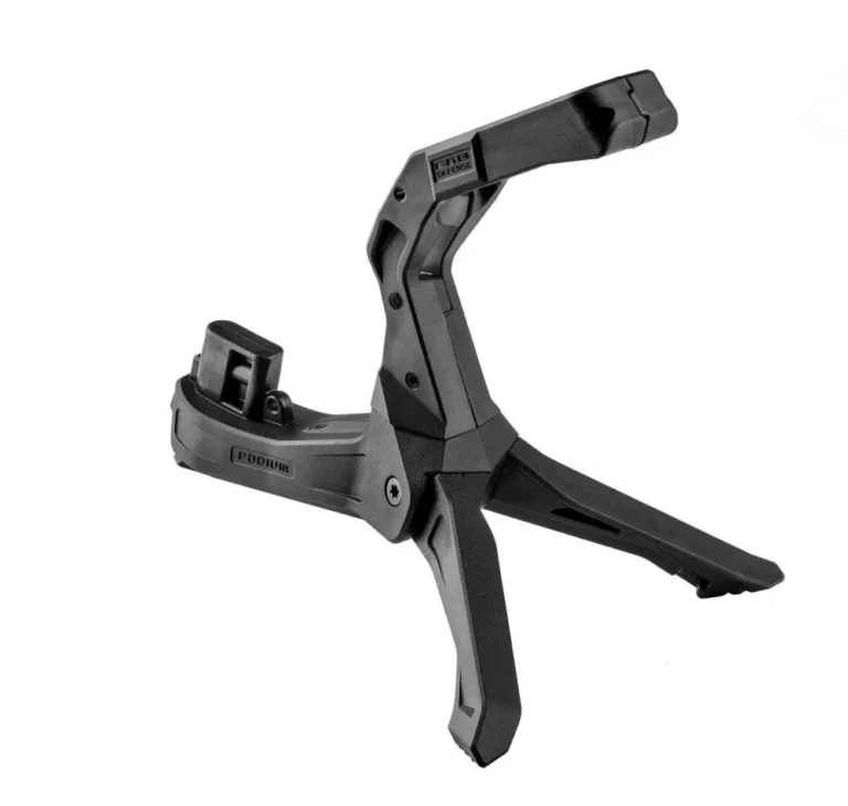 AR-15 Quick Deployment Bipod with an Integrated AGR-43 Pistol Grip AR-15 Quick Deployment Bipod with an Integrated AGR-43 Pistol Grip