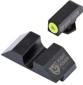 Night Fision GLK001014YGZ Night Sight Set Square Front/U-Notch Rear fits Glock 1 Night Fision GLK001014YGZ Night Sight Set Square Front/U-Notch Rear fits Glock 1
