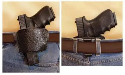 PSP 035BLK Belt Slide  IWB/OWB Med/Lg Frame Auto Leather Black