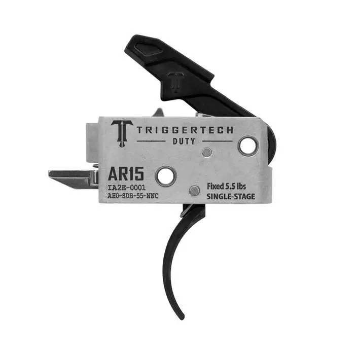 TriggerTech MIL-SPEC, Curved Trigger, Single Stage, 5.5LB Pull, Fits AR-15, Anodized Finish, Black AH0-SDB-55-NNC TriggerTech MIL-SPEC, Curved Trigger, Single Stage, 5.5LB Pull, Fits AR-15, Anodized Finish, Black AH0-SDB-55-NNC