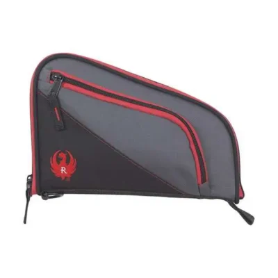 Allen 27408 Ruger Tucson Handgun Case Fits Guns Up To 8″ Black, Gray w/Red Trim