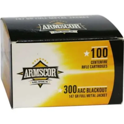Armscor 50446 Precision 300 Blackout 147 gr Full Metal Jacket (FMJ) 100 Bx/12 Cs