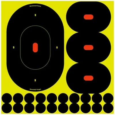 Birchwood Casey 34905 Shoot-N-C  Self-Adhesive Paper 9″ Silhouette Black 5 Pack