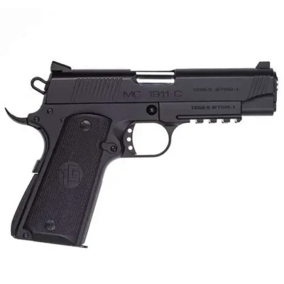 EAA 390070 Girsan MC1911 Commander 45 ACP 4.40″ 8+1 Black Black Checkered Polyme