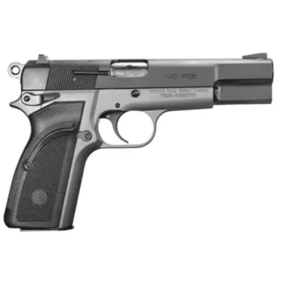 EAA GIRSAN 390455 High Power MC P35 9mm Luger 15+1 4.87″ Black Steel Barrel, Blued Serrated Slide, Matte Stainless Steel Frame, Black Checkered Polymer Grips Ambidextrous
