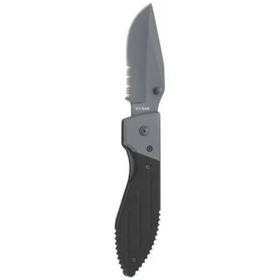 Ka-Bar 3073 Warthog  3″ Clip Point Partially Serrated G10 Black Handle Folding