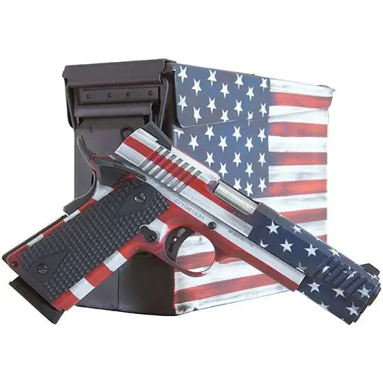 Armscor Citadel CITC45FUSAAC M-1911 with Ammo Can 45 ACP 5″ 8+1 American Flag Cerakote B