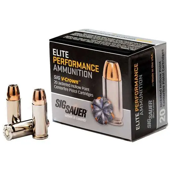 Sig Sauer E38SU120 Elite V-Crown 38 Super +P 125 gr Jacketed Hollow Point (JHP) Sig Sauer E38SU120 Elite V-Crown 38 Super +P 125 gr Jacketed Hollow Point (JHP)