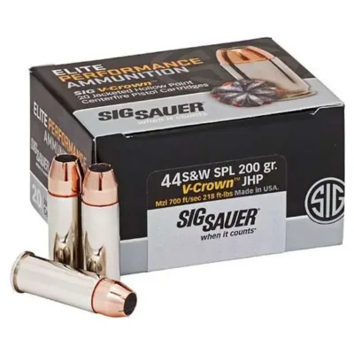 Sig Sauer E44SP120 Elite V-Crown  44 S&W Spl 200 gr Jacketed Hollow Point (JHP)
