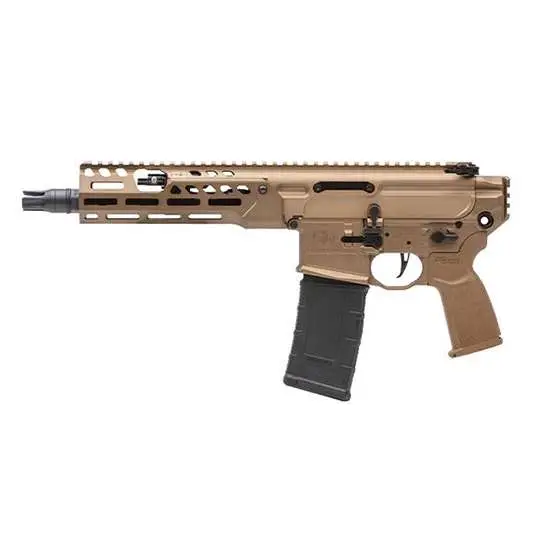 Sig Sauer PMCX300B9BLT MCX Spear LT 300 Blackout 9″ 30+1, Coyote, OEM Grip, Rocksett Sig QD Suppressor Ready Flash Hider, Adj. Gas Block