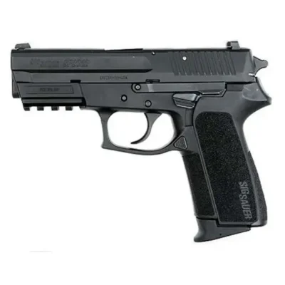 Sig Sauer SP20229BSSCA SP2022 Carry *CA Compliant 9mm Luger Caliber with 3.90″ Barrel, 10+1 Capacity, Overall Black Finish, Picatinny Rail Frame, Serrated Nitron Stainless Steel Slide, Polymer Grip & Siglite Night Sights