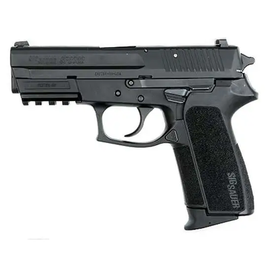 Sig Sauer SP20229BSSCA SP2022 Carry *CA Compliant 9mm Luger Caliber with 3.90″ Barrel, 10+1 Capacity, Overall Black Finish, Picatinny Rail Frame, Serrated Nitron Stainless Steel Slide, Polymer Grip & Siglite Night Sights
