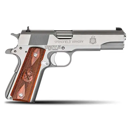 Springfield Armory PB9151L 1911 Mil-Spec 45 ACP 5″ 7+1 Stainless Steel Crossed C Springfield Armory PB9151L 1911 Mil-Spec 45 ACP 5″ 7+1 Stainless Steel Crossed C