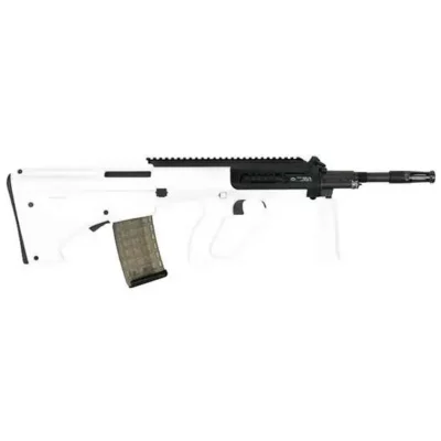 Steyr Arms AUGM1WHIEXT AUG A3 M1 5.56x45mm NATO 16″ 30+1 Black Rec White Fixed Bullpup Stock White Polymer Grip Right Hand Includes Extended Rail