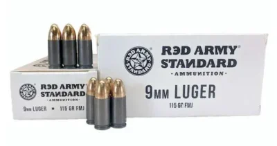 Red Army Standard AM3091 Red Army Standard  9mm Luger 115 gr Full Metal Jacket – Steel Case