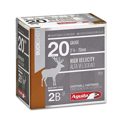 Aguila 1C2002BA Field 20 Gauge 2.75″ 1 oz 2 Buck Shot 25 Bx/ 10 Cs Aguila 1C2002BA Field 20 Gauge 2.75″ 1 oz 2 Buck Shot 25 Bx/ 10 Cs