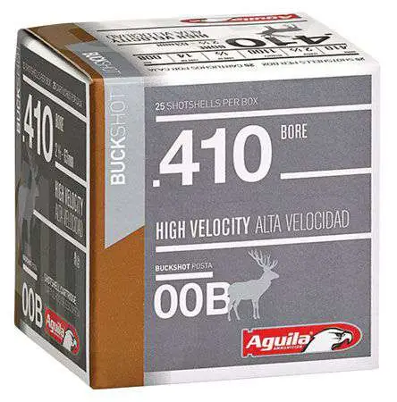 Aguila 1C4100BA Sub-Gauge 410 Gauge 2.50″ 1/2 oz 00 Buck Shot 25 Bx/ 20 Cs Aguila 1C4100BA Sub-Gauge 410 Gauge 2.50″ 1/2 oz 00 Buck Shot 25 Bx/ 20 Cs