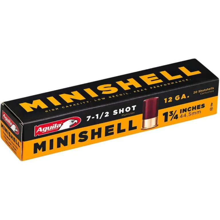 Aguila 1C128968 Minishell 12 Gauge 1.75″ 5/8 oz 7.5 Shot 20 Bx/ 25 Cs Aguila 1C128968 Minishell 12 Gauge 1.75″ 5/8 oz 7.5 Shot 20 Bx/ 25 Cs