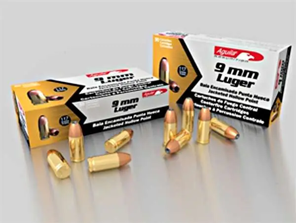 Aguila 1E092112 Pistol  9mm Luger 117 gr Jacketed Hollow Point (JHP) 50 Bx/ 10 C