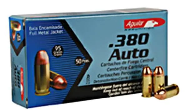 Aguila 1E802112 Pistol 380 ACP 90 gr Jacketed Hollow Point (JHP) 50 Bx/ 10 Cs Aguila 1E802112 Pistol 380 ACP 90 gr Jacketed Hollow Point (JHP) 50 Bx/ 10 Cs