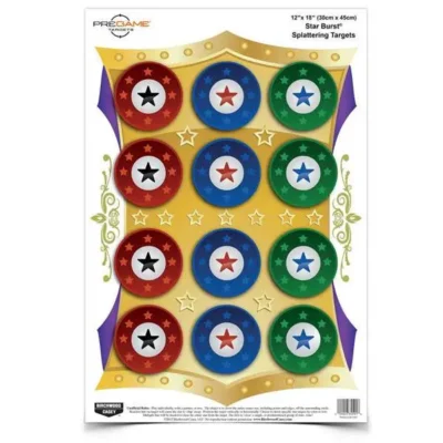 Birchwood Casey  Pregame  Hanging Paper 12″ x 18″ Star Burst Multi 100