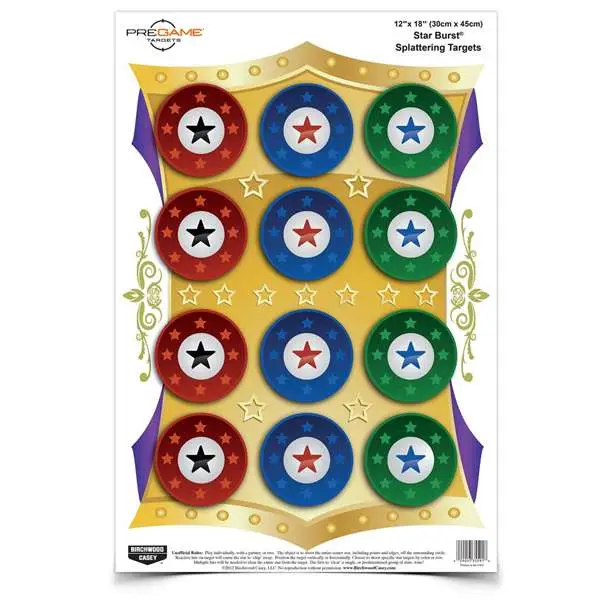 Birchwood Casey Pregame Hanging Paper 12″ x 18″ Star Burst Multi 100 Birchwood Casey Pregame Hanging Paper 12″ x 18″ Star Burst Multi 100