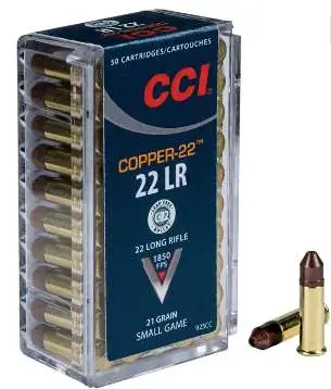 CCI 925CC Copper-22 22 LR 21 gr Copper Hollow Point 50 Bx/ 100 Cs CCI 925CC Copper-22 22 LR 21 gr Copper Hollow Point 50 Bx/ 100 Cs
