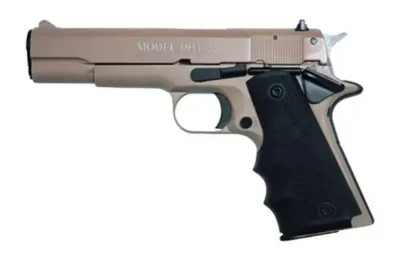 Chiappa Firearms 401120 1911-22 22 LR SAO 5″ 10+1 Hogue Rubber Grip Tan Slide