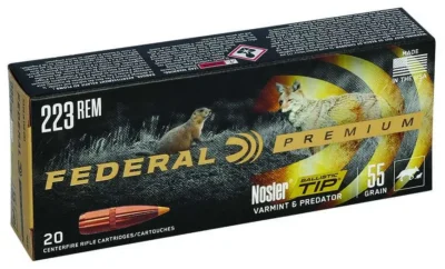 Federal P223F Premium V- Shok 223 Rem 55 gr Nosler Ballistic Tip (NBT) 20 Bx/ 10