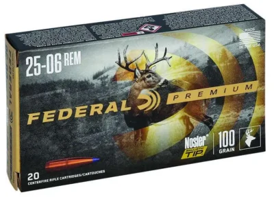 Federal P2506D Premium  25-06 Rem 100 gr Nosler Ballistic Tip (NBT) 20 Bx/ 10 Cs