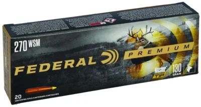 Federal P270WSMB Premium Hunting 270 WSM 130 gr Nosler Ballistic Tip (NBT) 20 Bx