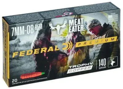 Federal P708TC2 Premium  7mm-08 Rem 140 gr Trophy Copper (TC) 20 Bx/ 10 Cs