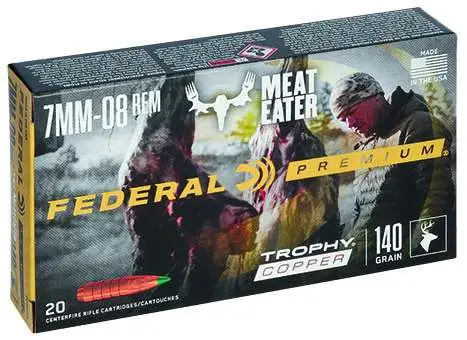 Federal P708TC2 Premium 7mm-08 Rem 140 gr Trophy Copper (TC) 20 Bx/ 10 Cs Federal P708TC2 Premium 7mm-08 Rem 140 gr Trophy Copper (TC) 20 Bx/ 10 Cs