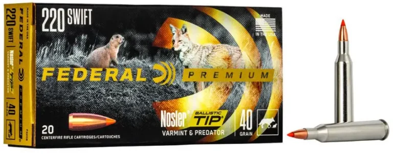 Federal P220B Premium V- Shok 220 Swift 40 gr Nosler Ballistic Tip (NBT) 20 Bx/