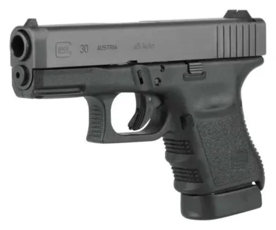 Glock PG3050201 G30 Gen 4 45 ACP 3.77″ 10+1 Black Black Interchangeable Backstra