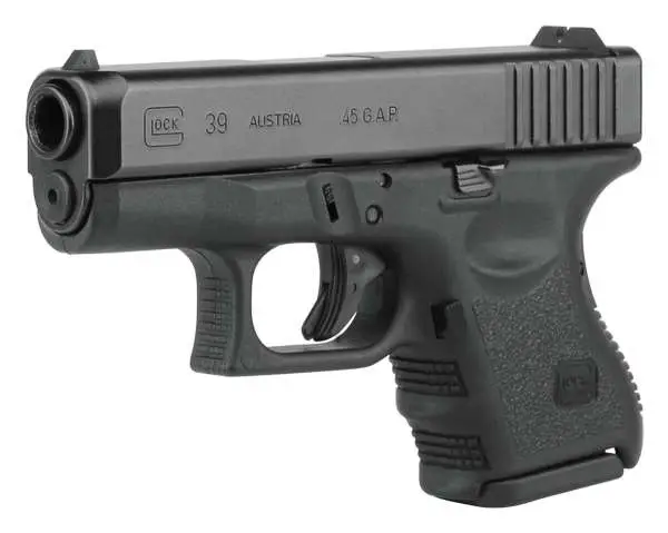 Glock PI3950201 G39 Standard 45 GAP 3.42″ 6+1 Black Black Polymer Grip Fixed Sig