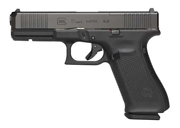 Glock PA175S201MOS G17 Gen 5 MOS FS 9mm Luger 4.49″ 10+1 Black Black nDLC Front Glock PA175S201MOS G17 Gen 5 MOS FS 9mm Luger 4.49″ 10+1 Black Black nDLC Front