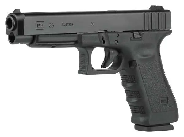 Glock PI3530103 G35 Gen3 Competition 40 S&W 5.31″ Barrel 15+1, Black Frame & Slide, Finger Grooved Rough Texture Grip, Adjustable Sights, Safe Action Trigger