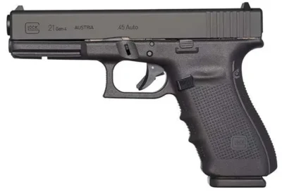 Glock UG2150203 G21 Gen 4 45 ACP 4.60″ 13+1 Black Black Interchangeable Backstra