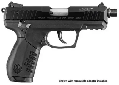 Ruger 3604 SR22 Standard 22 LR SA/DA 3.50″ 10+1 Black Polymer Grip Black Anodize