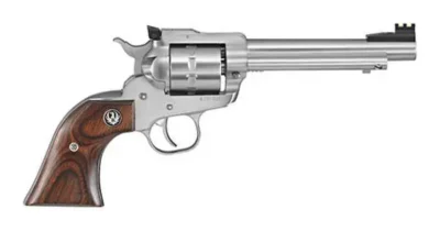 Ruger 8100 Single-Ten 22 LR 10rd 5.50″ Satin Stainless Steel Barrel, Cylinder & Frame, Hardwood Gunfighter Grip, Transfer Bar Safety, Exposed Hammer