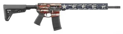 Ruger 8538 AR-556 MPR  223 Rem,5.56 NATO 18″ 30+1 Black Nitride American Flag Ce
