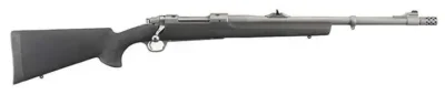 Ruger Hawkeye Alaskan 375 Ruger 3+1 20″ Black Fixed Hogue OverMolded Stock Matte