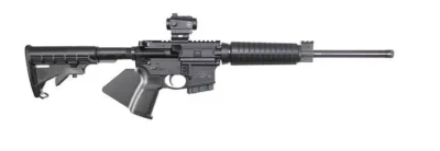 Smith & Wesson 12938 M&P15 Sport II OR *CA Compliant 5.56x45mm NATO 10+1 16″ Threaded Barrel, Fixed Stock, California Paddle Grip, Crimson Trace CTS-103 Red/Green Electronic Dot, Gas Block With Integral Rail, Manual Safety
