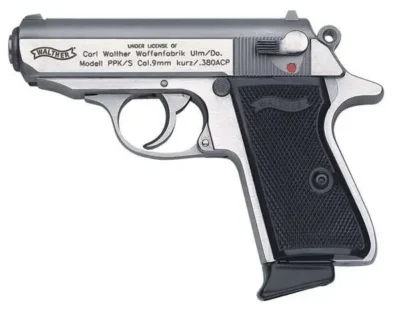 Walther Arms 4796004 PPK  380 ACP 3.30″ 7+1 Stainless Black Polymer Grip