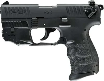 Walther Arms 5120729 P22 Q 22 LR 3.42″ 10+1 Black Black Interchangeable Backstra