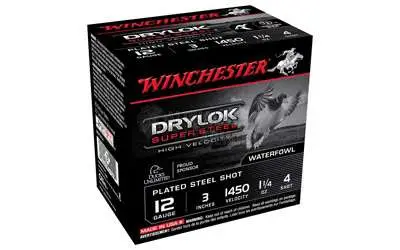 Winchester Ammo SSH1234 Drylock Super Steel High Velocity 12 Gauge 3″ 1 1/4 oz 4